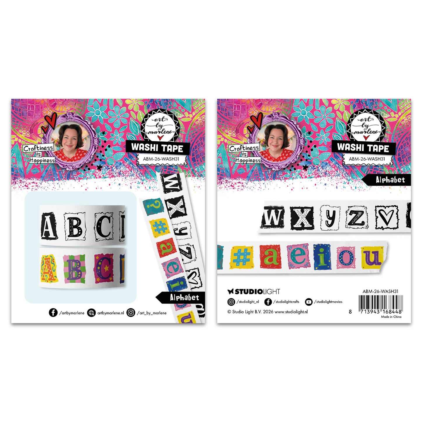 Studio Light ABM Washi tape Alphabet Art by Marlene ~ Ship from 28th Aug