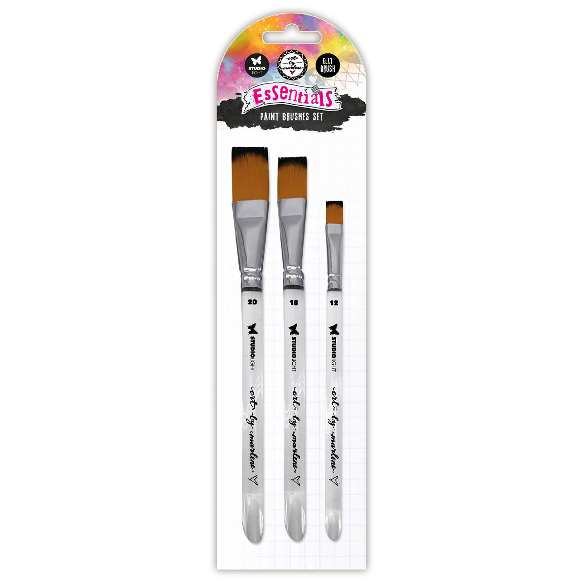 Art By Marlene Essentials Paint Brushes Set Flat (3pcs)