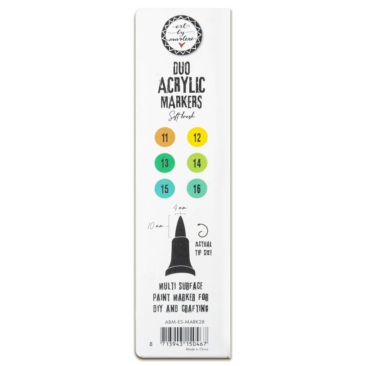 Art By Marlene Duo Acrylic Markers Greens - Soft Brush