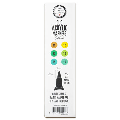 Art By Marlene Duo Acrylic Markers Greens - Soft Brush