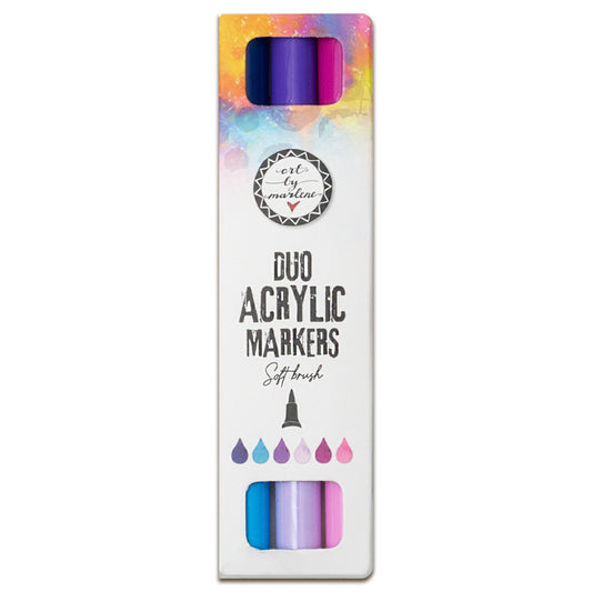 Art By Marlene Duo Acrylic Markers Purples - Soft Brush