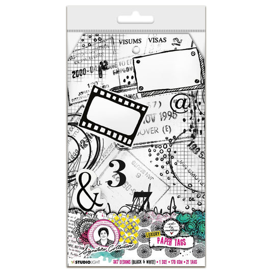 Art By Marlene Signature Collection Luxury Paper Tags Black and White Prints