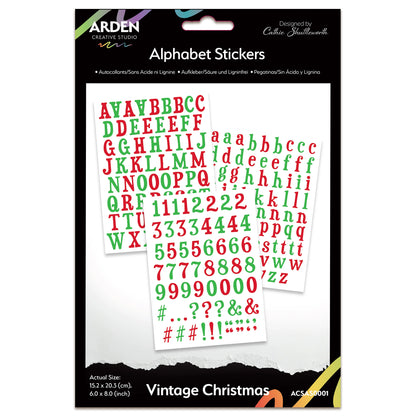 Arden Creative Studio Vintage Christmas Alphabet Stickers