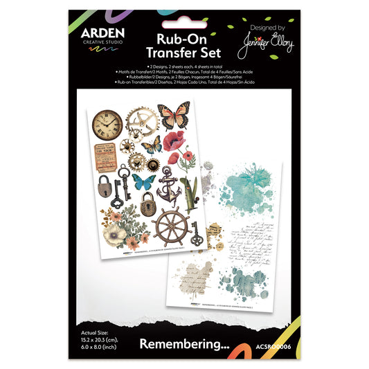 Arden Creative Studio Remembering… 6 in x 8 in Rub-On Transfer Set