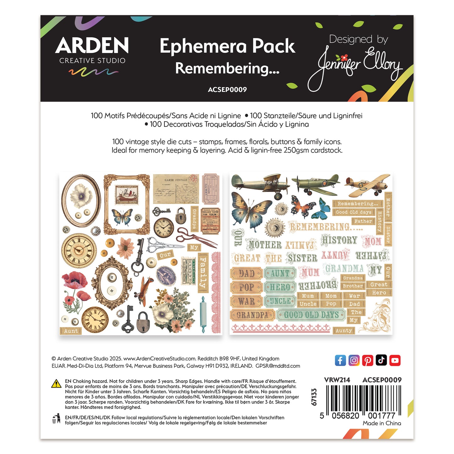 Arden Creative Studio Remembering… Ephemera Pack