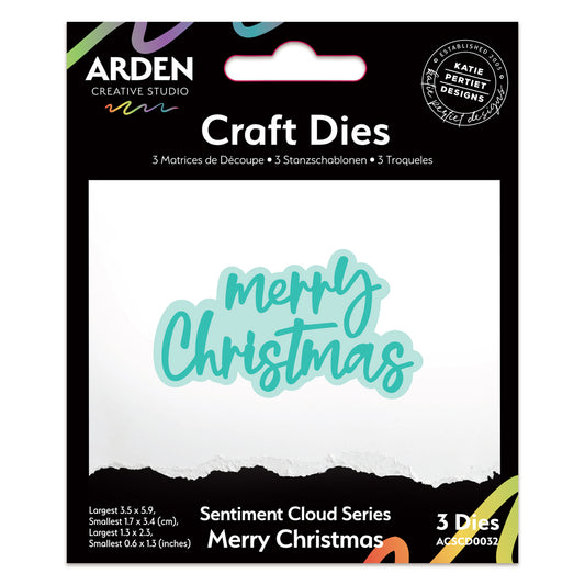 Arden Creative Studio Sentiment Cloud Series Merry Christmas Craft Die Set