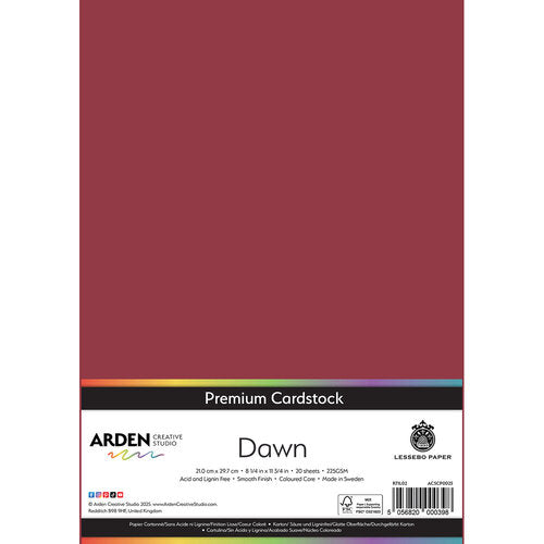 Arden Creative Studio Premium Cardstock Dawn A4 225gsm 20 Pack