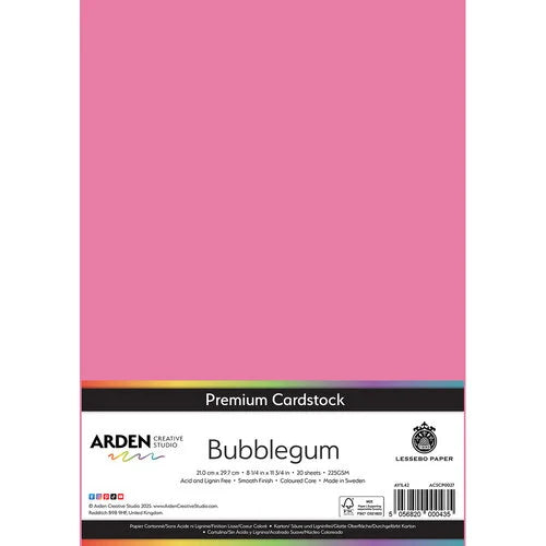 Arden Creative Studio Premium Cardstock Bubblegum A4 225gsm 20 Pack