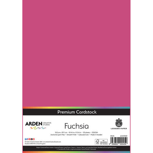 Arden Creative Studio Premium Cardstock Fuchsia A4 225gsm 20 Pack