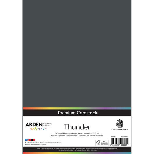 Arden Creative Studio Premium Cardstock Thunder A4 225gsm 20 Pack