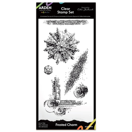 Arden Creative Studio Frosted Charm 4in x 8in Clear Stamp Set