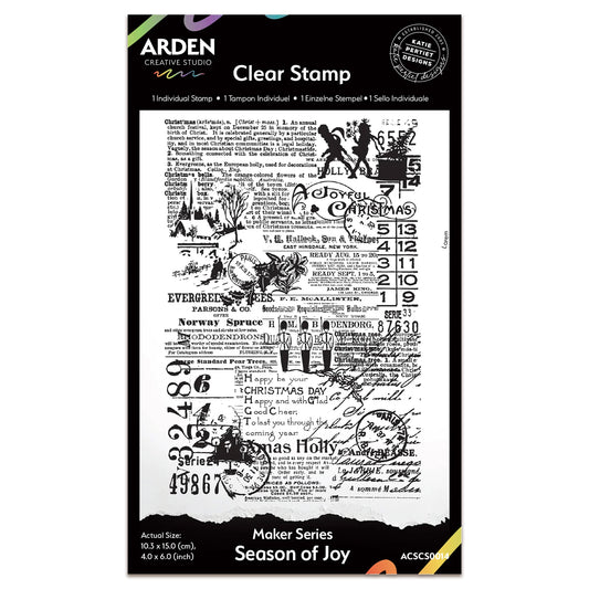 Arden Creative Studio Maker Series Season of Joy 4in x 6in Background Stamp