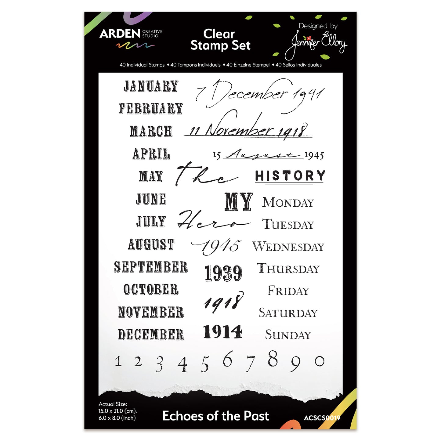 Arden Creative Studio Echoes of the Past 6in x 8in Clear Stamp Set