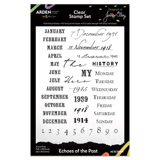 Arden Creative Studio Echoes of the Past 6in x 8in Clear Stamp Set