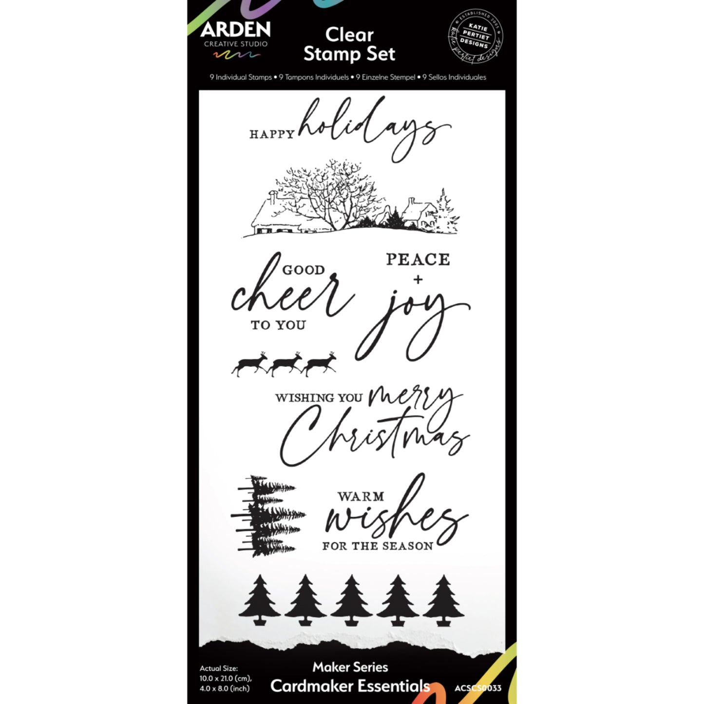 Arden Creative Studio Maker Series Cardmaker Essentials 4in x 8in Clear Stamp Set