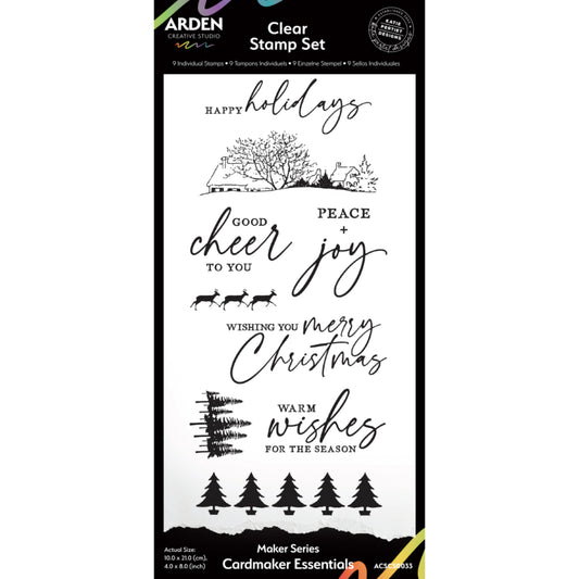 Arden Creative Studio Maker Series Cardmaker Essentials 4in x 8in Clear Stamp Set