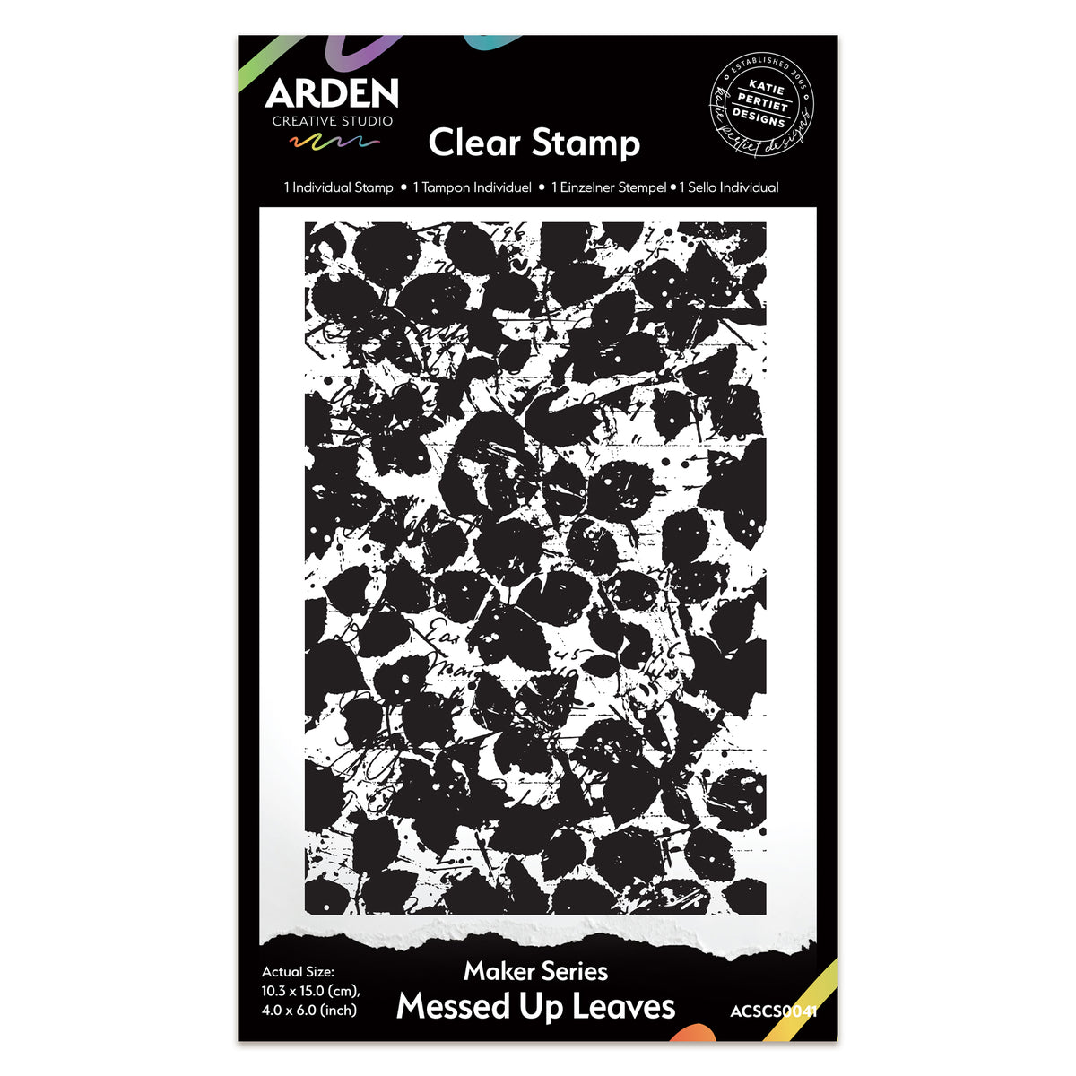 Arden Creative Studio Maker Series Messed Up Leaves 4in x 6in Background Stamp