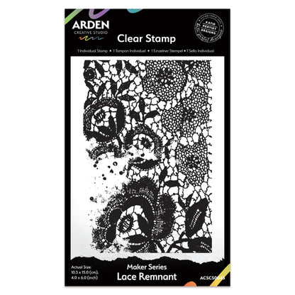 Arden Creative Studio Maker Series Lace Remnant 4in x 6in Background Stamp