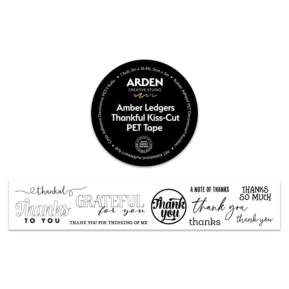 Arden Creative Studio Amber Ledgers Thankful Kiss-Cut PET Tape