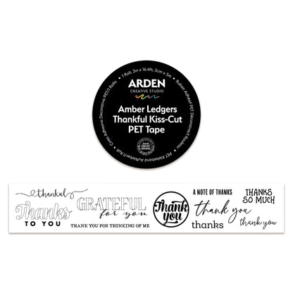 Arden Creative Studio Amber Ledgers Thankful Kiss-Cut PET Tape