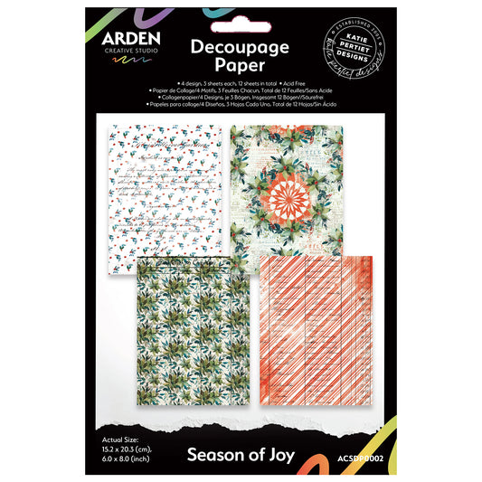 Arden Creative Studio Season of Joy 6in x 8in Decoupage Paper