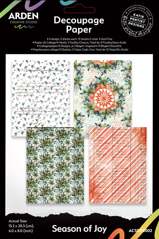 Arden Creative Studio Season of Joy 6in x 8in Decoupage Paper