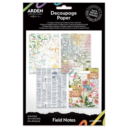 Arden Creative Studio Field Notes 6in x 8in Decoupage Paper