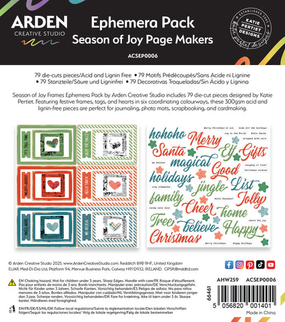 Arden Creative Studio Season of Joy Page Makers Ephemera Pack