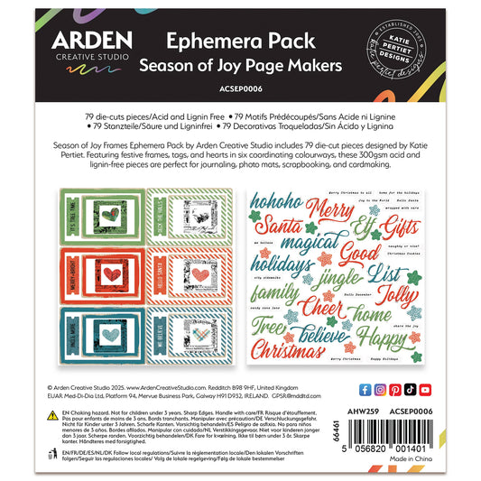 Arden Creative Studio Season of Joy Page Makers Ephemera Pack
