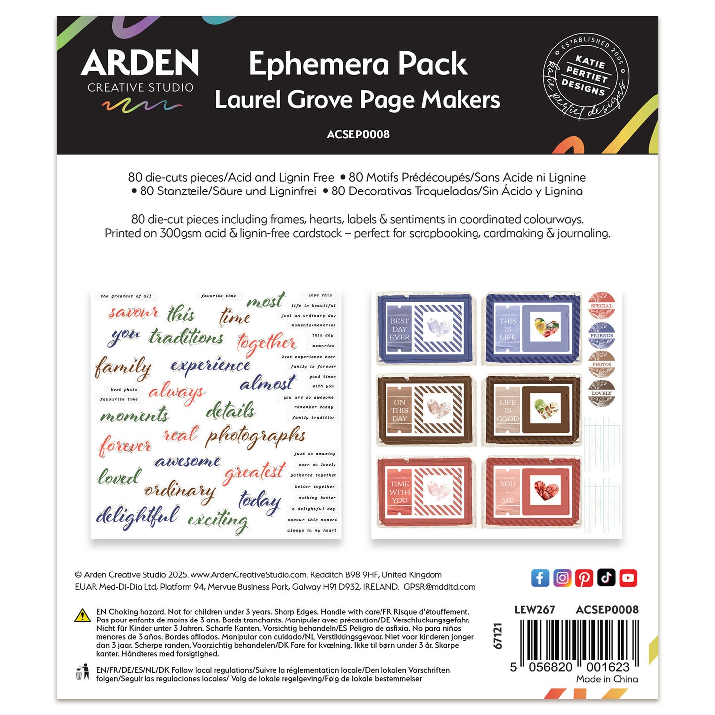 Arden Creative Studio Laurel Grove Page Makers Ephemera Pack