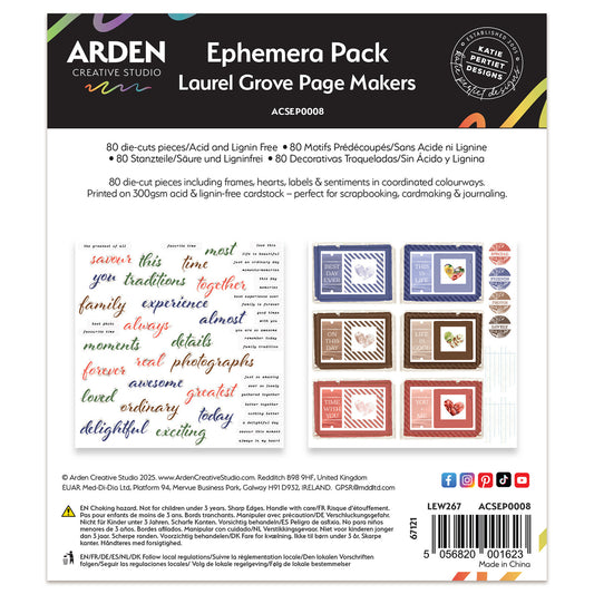 Arden Creative Studio Laurel Grove Page Makers Ephemera Pack