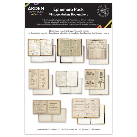 Arden Creative Studio Vintage Makers Bookmakers Ephemera Pack