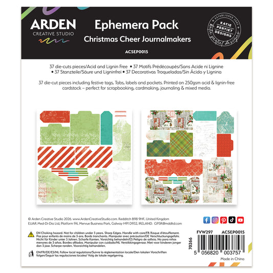 Arden Creative Studio Christmas Cheer Journalmakers Ephemera Pack