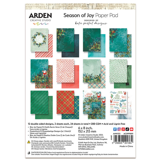 Arden Creative Studio Season of Joy 6in x 8in Paper Pad