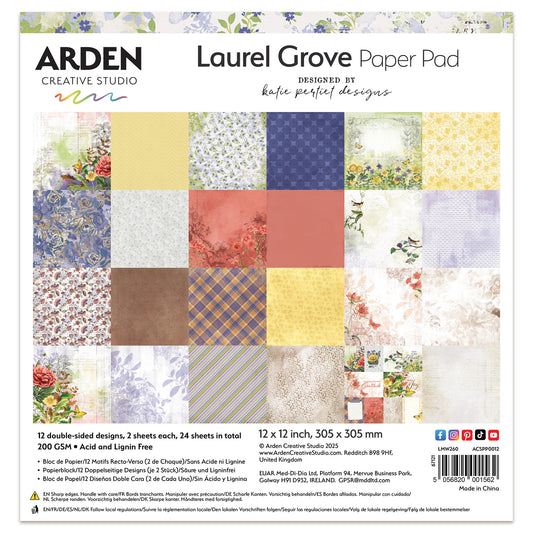 Arden Creative Studio Laurel Grove 12in x 12in Paper Pad