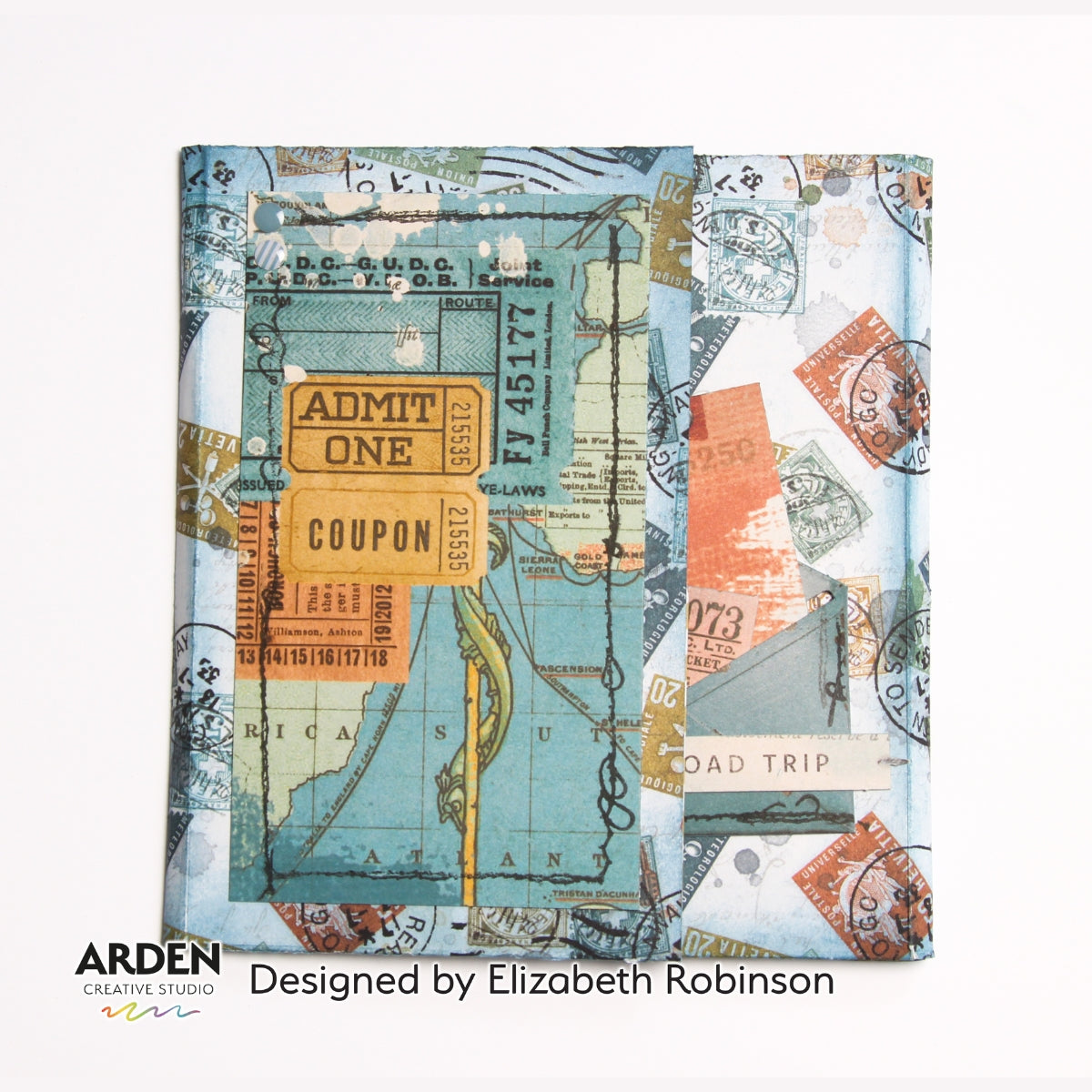 Arden Creative Studio Maker Series World Traveler 4in x 6in Background Stamp