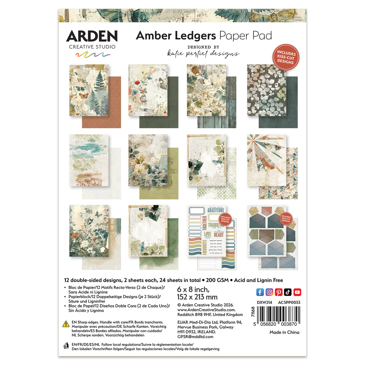 Arden Creative Studio Amber Ledgers 6in x 8in Paper Pad