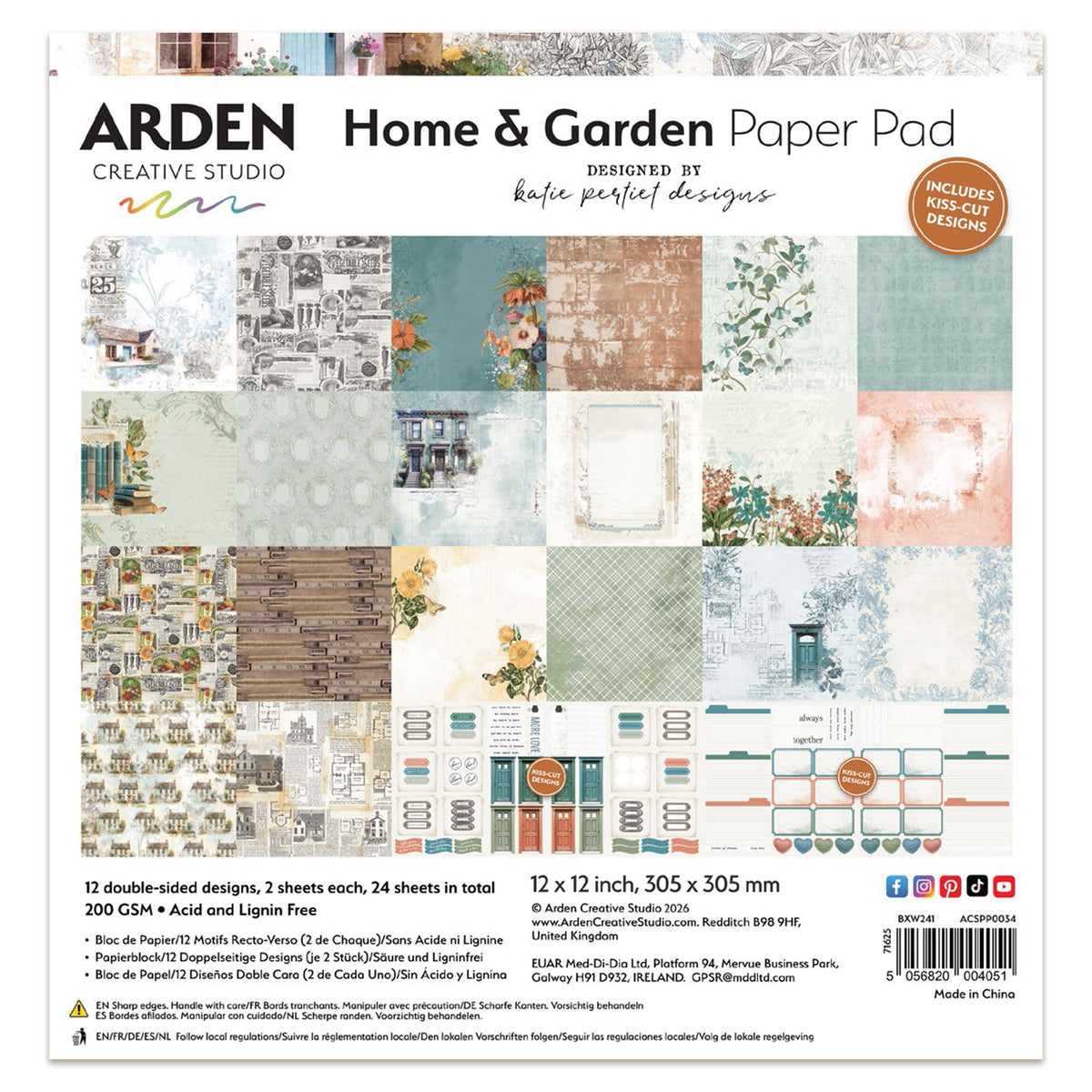 Arden Creative Studio Home & Garden 12in x 12in Paper Pad