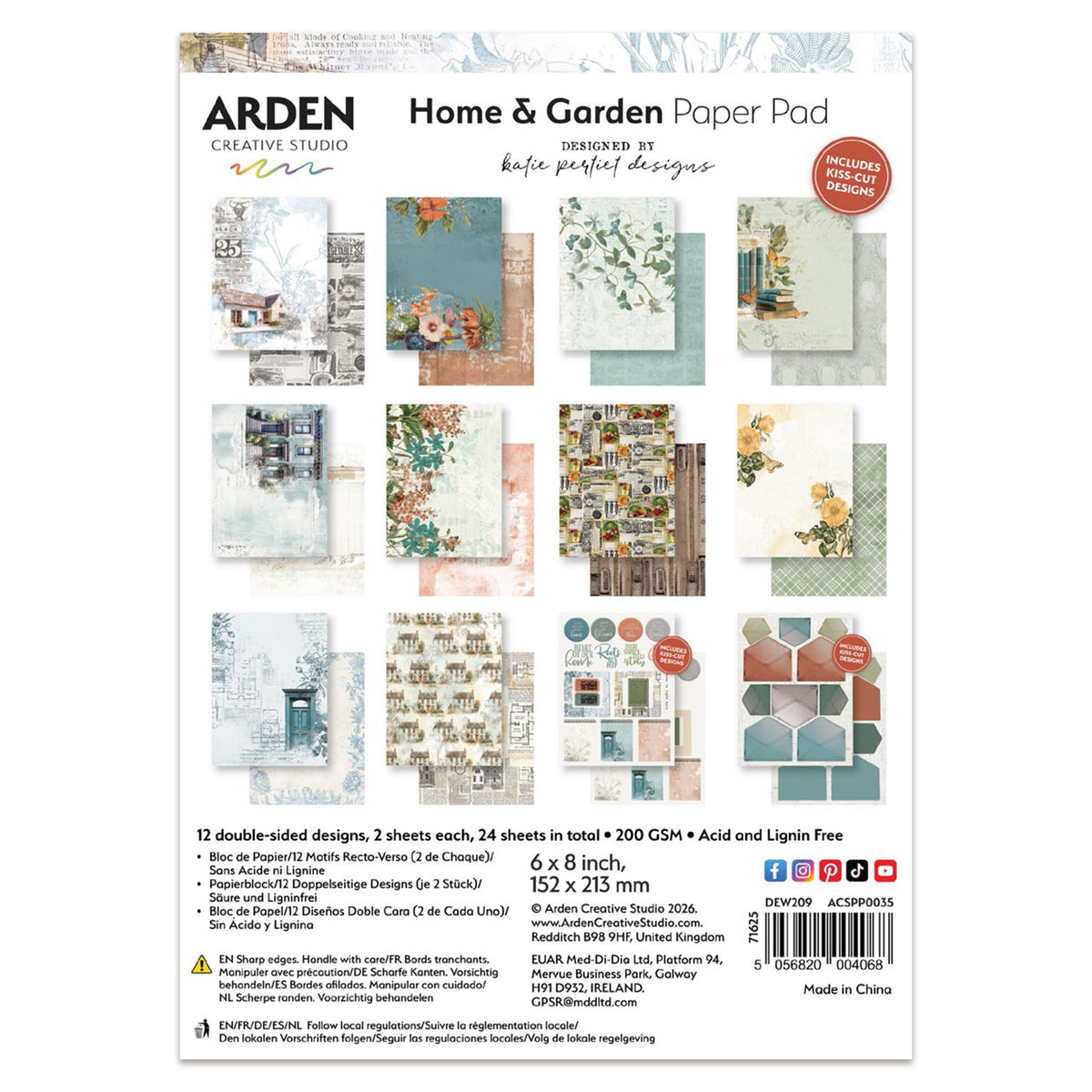 Arden Creative Studio Home & Garden 6in x 8in Paper Pad