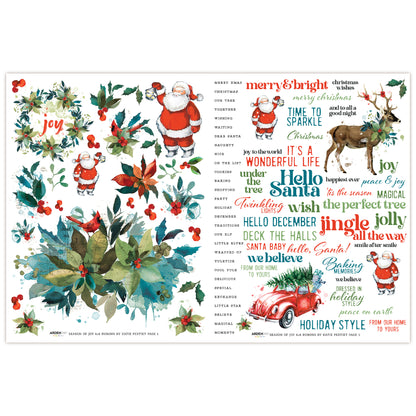 Arden Creative Studio Season of Joy 6in x 8in Rub-On Transfer Set