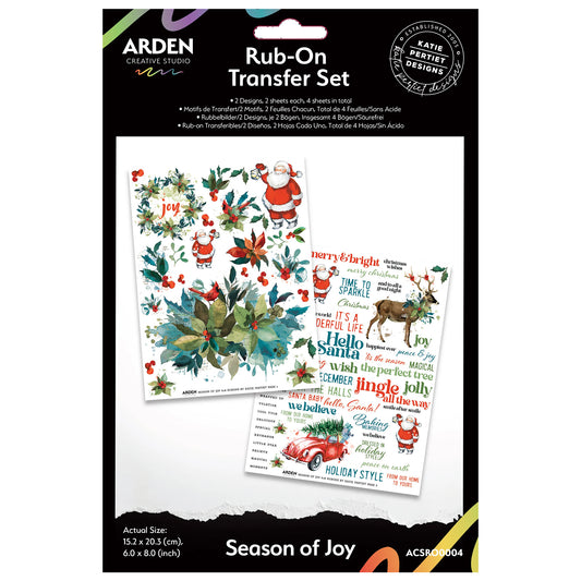 Arden Creative Studio Season of Joy 6in x 8in Rub-On Transfer Set