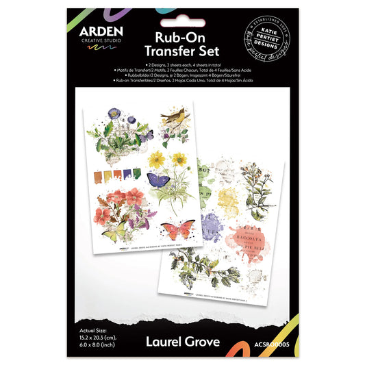 Arden Creative Studio Laurel Grove 6in x 8in Rub-On Transfer Set