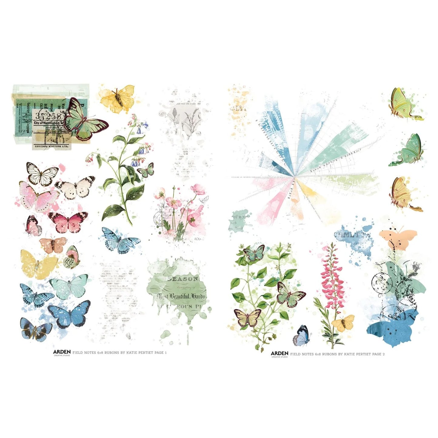 Arden Creative Studio Field Notes 6in x 8in Rub-On Transfer Set
