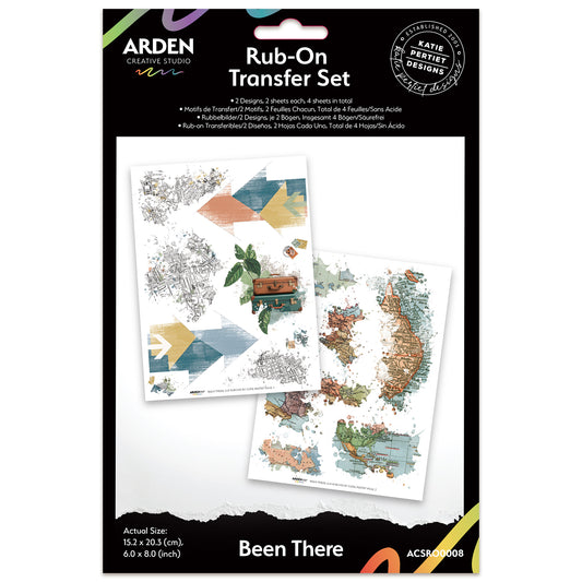 Arden Creative Studio Been There 6in x 8in Rub-On Transfer Set