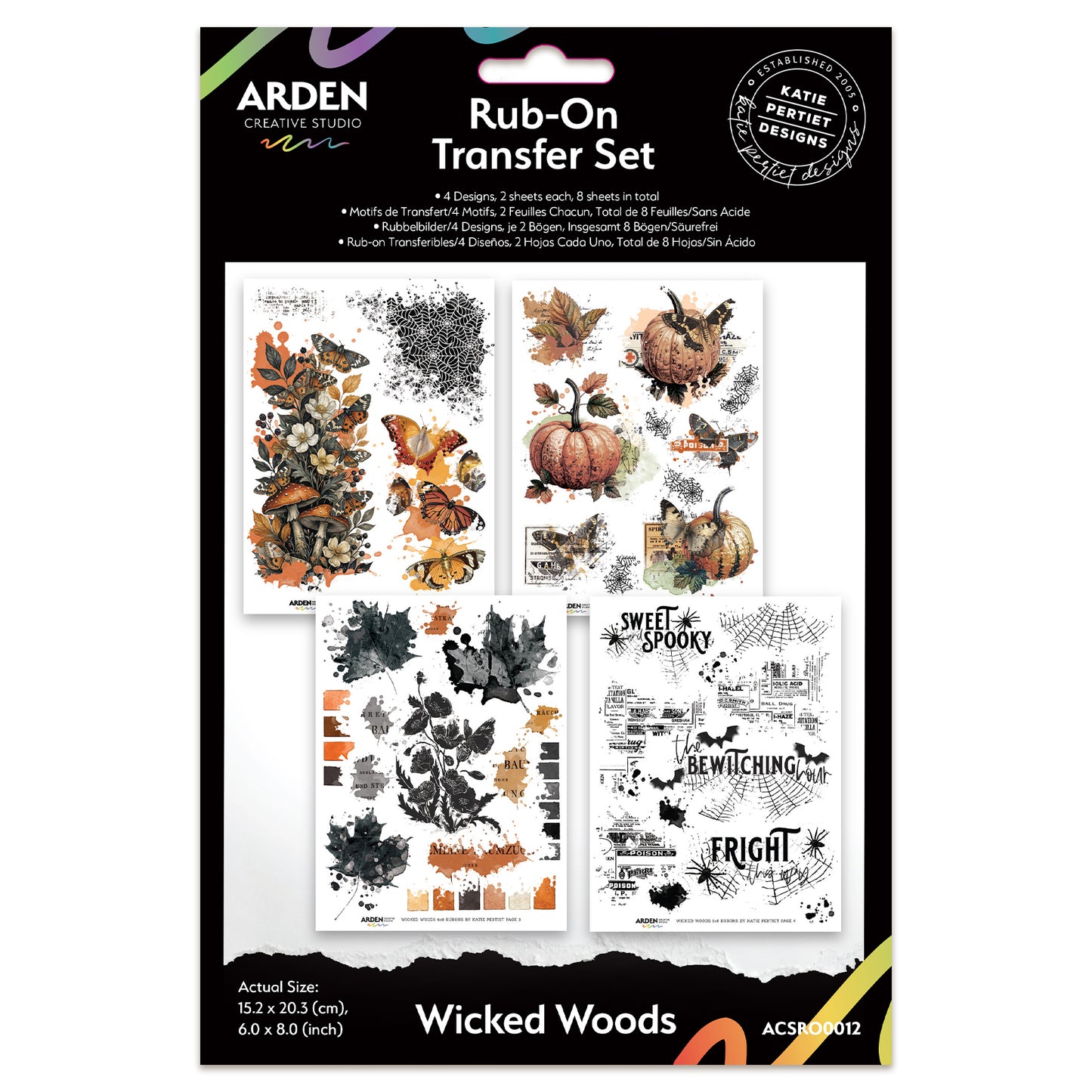Arden Creative Studio Wicked Woods 6in x 8in Rub-On Transfer Set