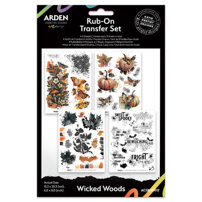Arden Creative Studio Wicked Woods 6in x 8in Rub-On Transfer Set