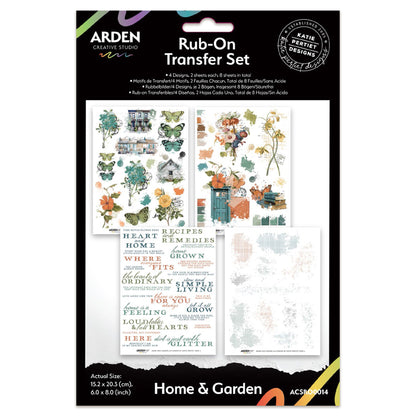 Arden Creative Studio Home & Garden 6in x 8in Rub-On Transfer Set