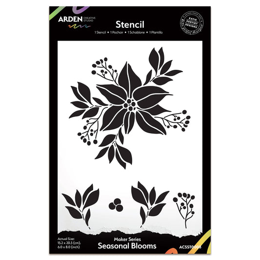 Arden Creative Studio Maker Series Seasonal Blooms 6in x 8in Stencil