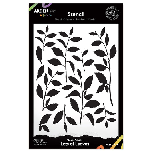 Arden Creative Studio Maker Series Lots of Leaves 6in x 8in Stencil