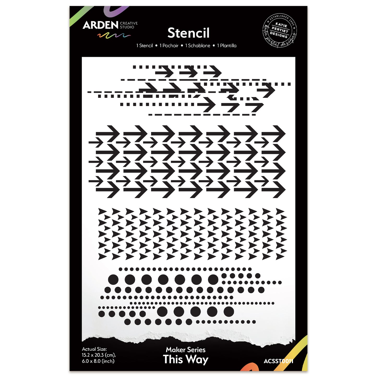 Arden Creative Studio Maker Series This Way  6in x 8in Stencil